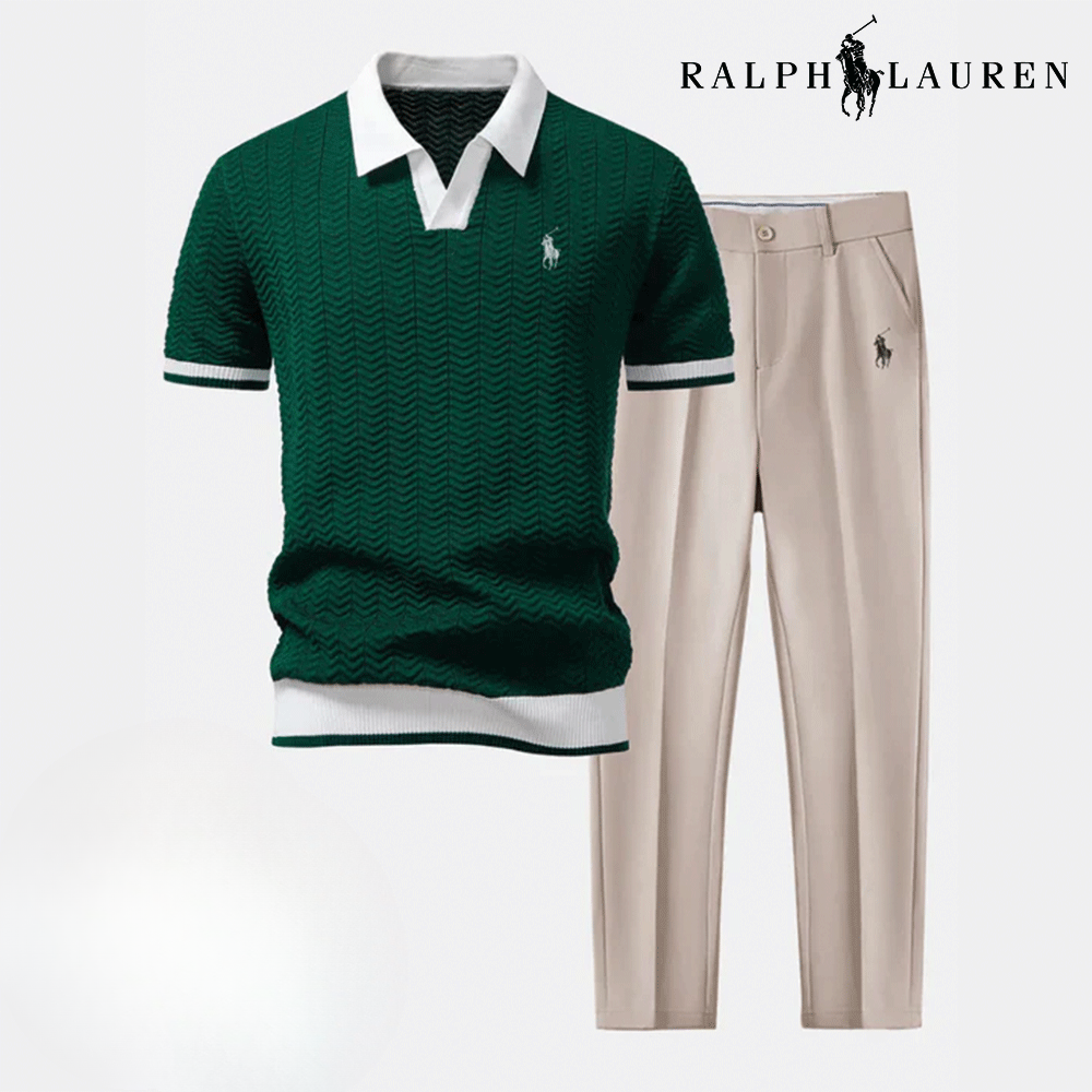 Ensemble Polo Col V & Pantalon Fuselé