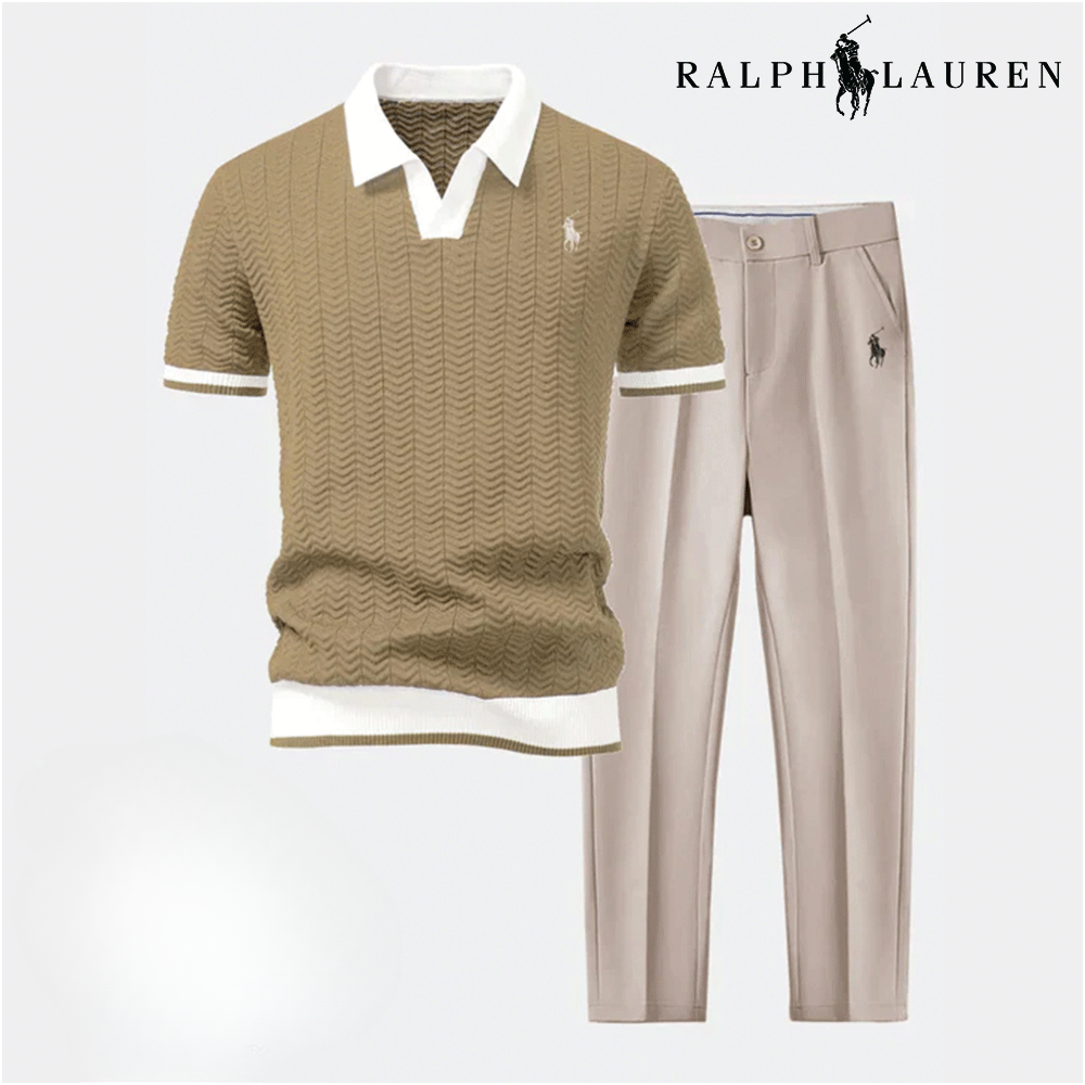 Ensemble Polo Col V & Pantalon Fuselé