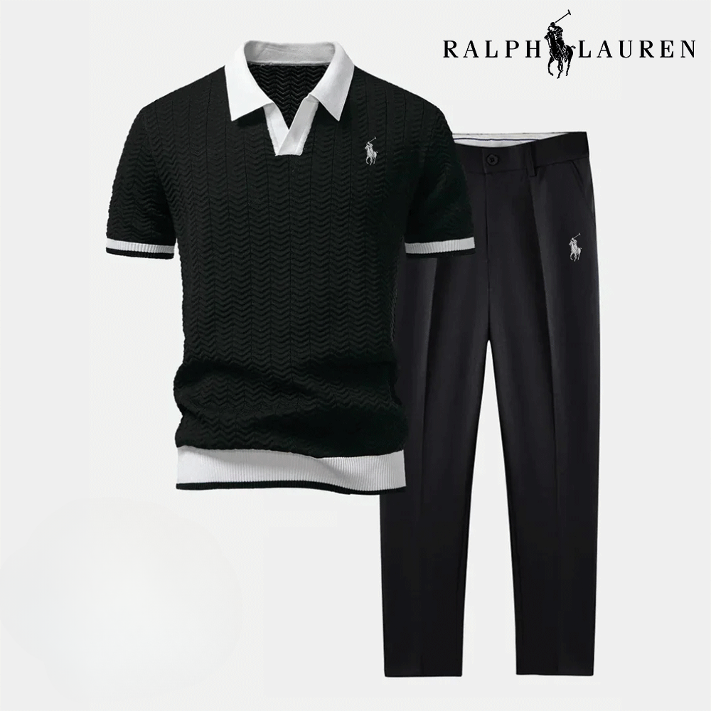 Ensemble Polo Col V & Pantalon Fuselé