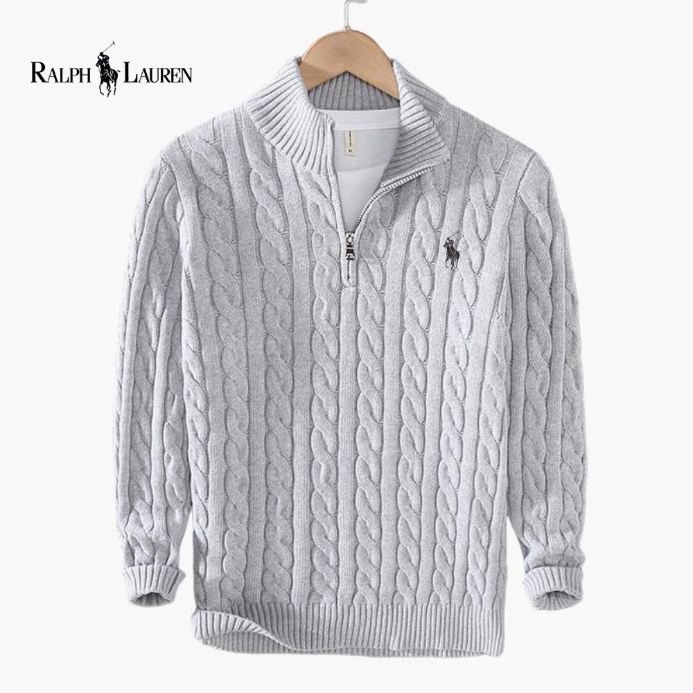 Pull Zippé Ꮢalph Ꮮаᴜгеn Maille Torsadée