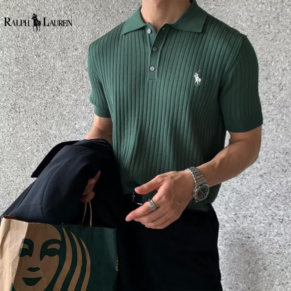 Polo Maille Côtelée Ꮢalph Ꮮаᴜгеn