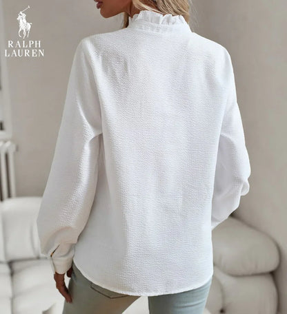 R. Ꮮаᴜгеn Chemise à Boutons Volants – Coupe Texturée Douce
