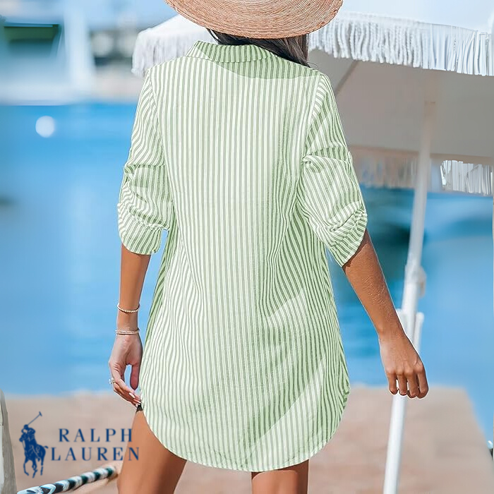 R. Ꮮаᴜгеn Robe Chemise Rayée Classique