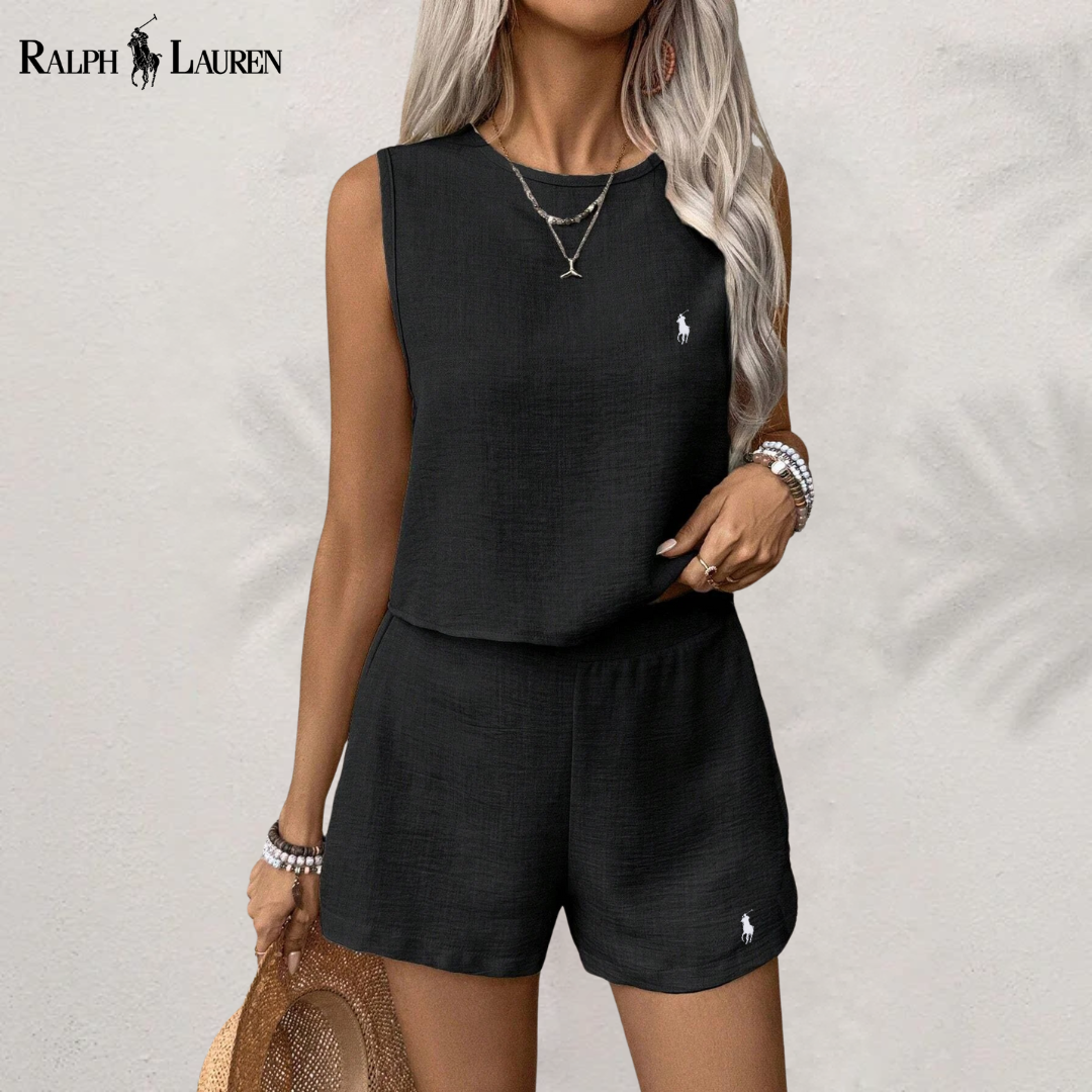 [Achetez 1, Recevez 2] Ensemble Complet en Lin Serenity Deux-Pièces par R. Ꮮаᴜгеn + Chapeau de Soleil R. Ꮮаᴜгеn Offert