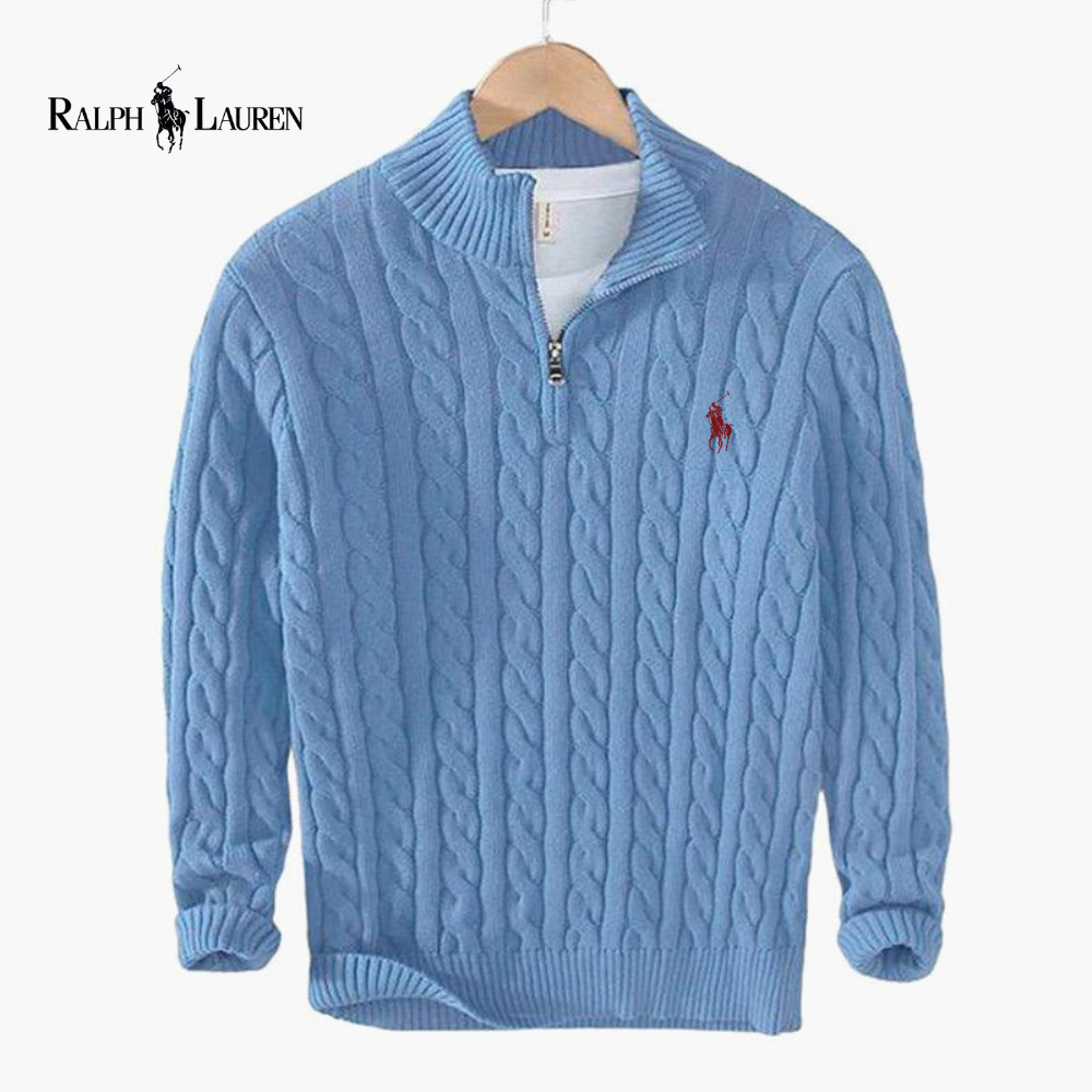 Pull Zippé Ꮢalph Ꮮаᴜгеn Maille Torsadée
