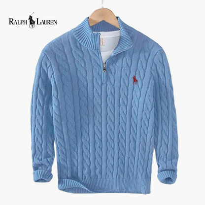 Pull Zippé Ꮢalph Ꮮаᴜгеn Maille Torsadée