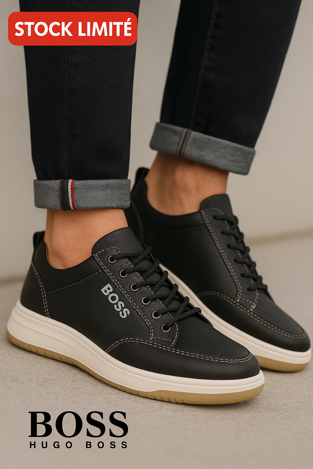 Sneakers Homme Cuir Caramel – Label Ombré