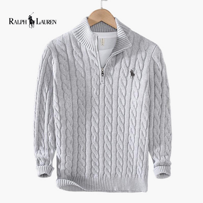 Pull Zippé Ꮢalph Ꮮаᴜгеn Maille Torsadée