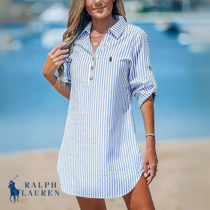 R. Ꮮаᴜгеn Robe Chemise Rayée Classique