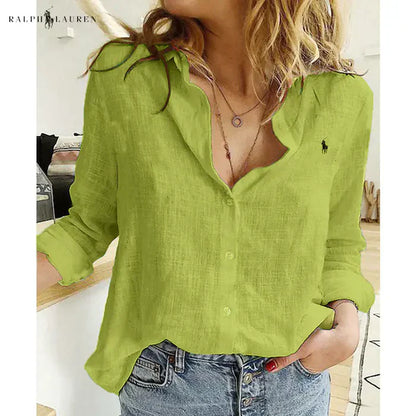 R. Ꮮаᴜгеn Chemise en Lin à Boutons