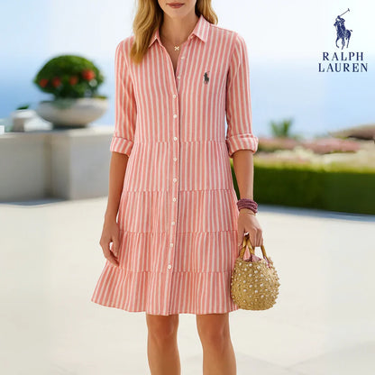 Robe Chemise à Rayures – DESTOCKAGE