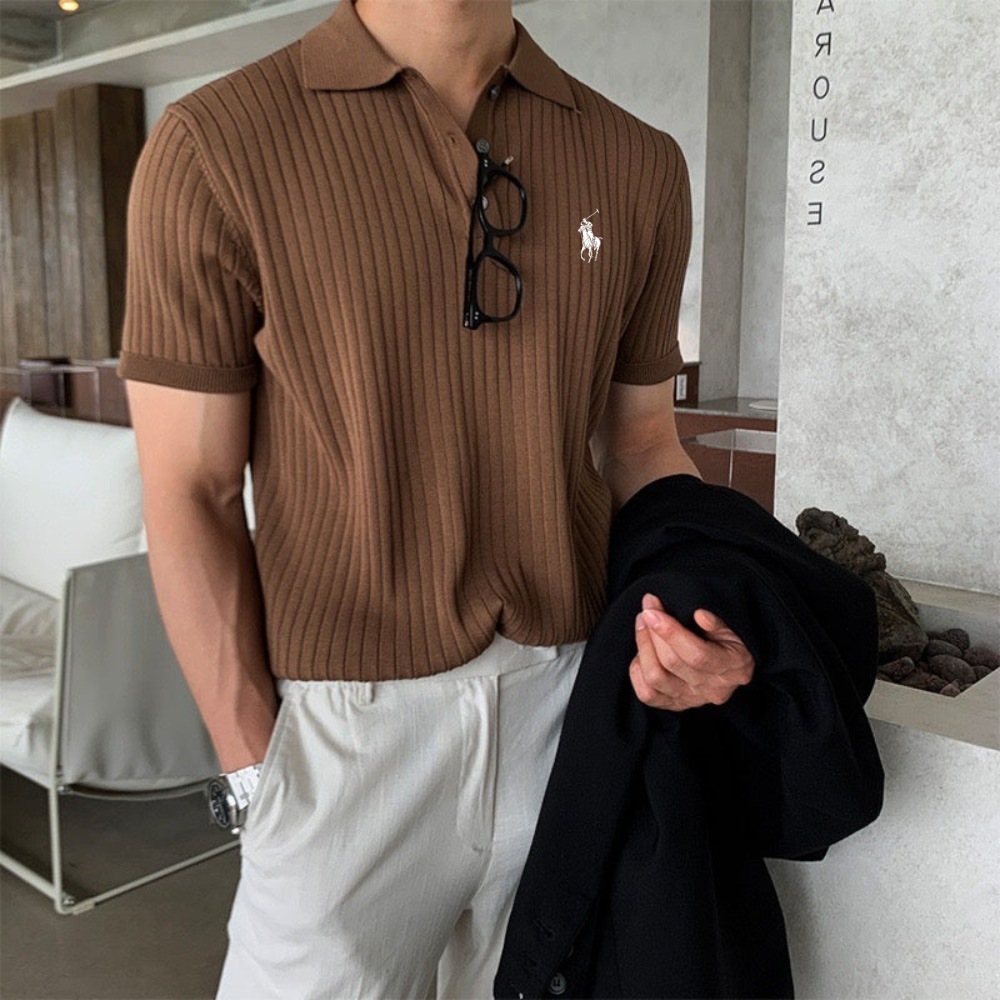 Polo Maille Côtelée Ꮢalph Ꮮаᴜгеn