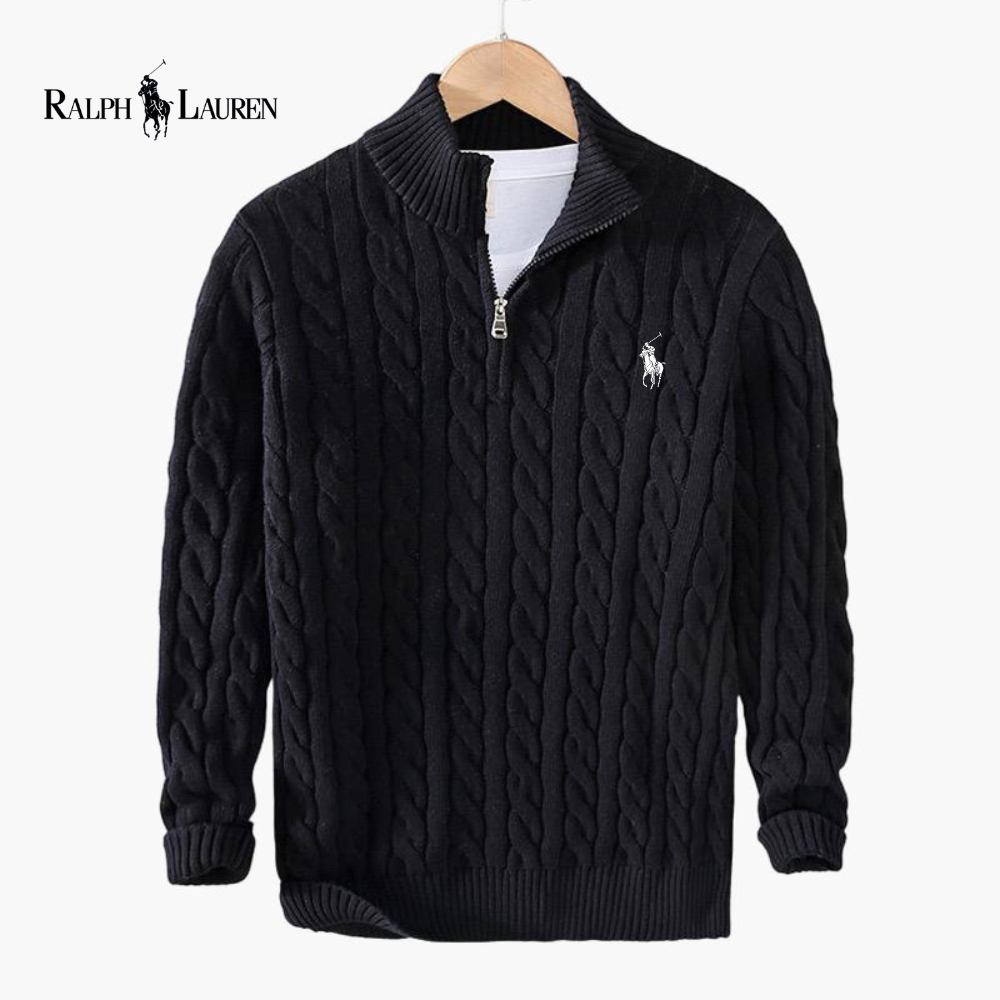 Pull Zippé Ꮢalph Ꮮаᴜгеn Maille Torsadée