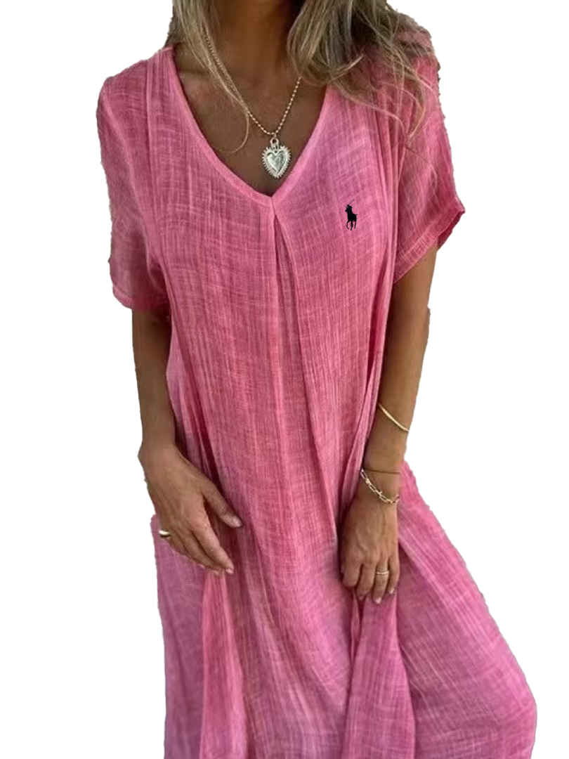 Chemisier en lin à volants et col rond Ralph Lauren pour femme