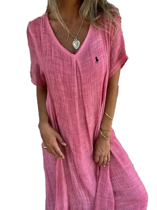 Chemisier en lin à volants et col rond Ralph Lauren pour femme