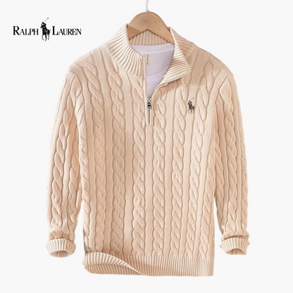 Pull Zippé Ꮢalph Ꮮаᴜгеn Maille Torsadée