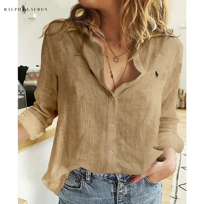 R. Ꮮаᴜгеn Chemise en Lin à Boutons