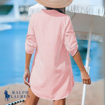 R. Ꮮаᴜгеn Robe Chemise Rayée Classique