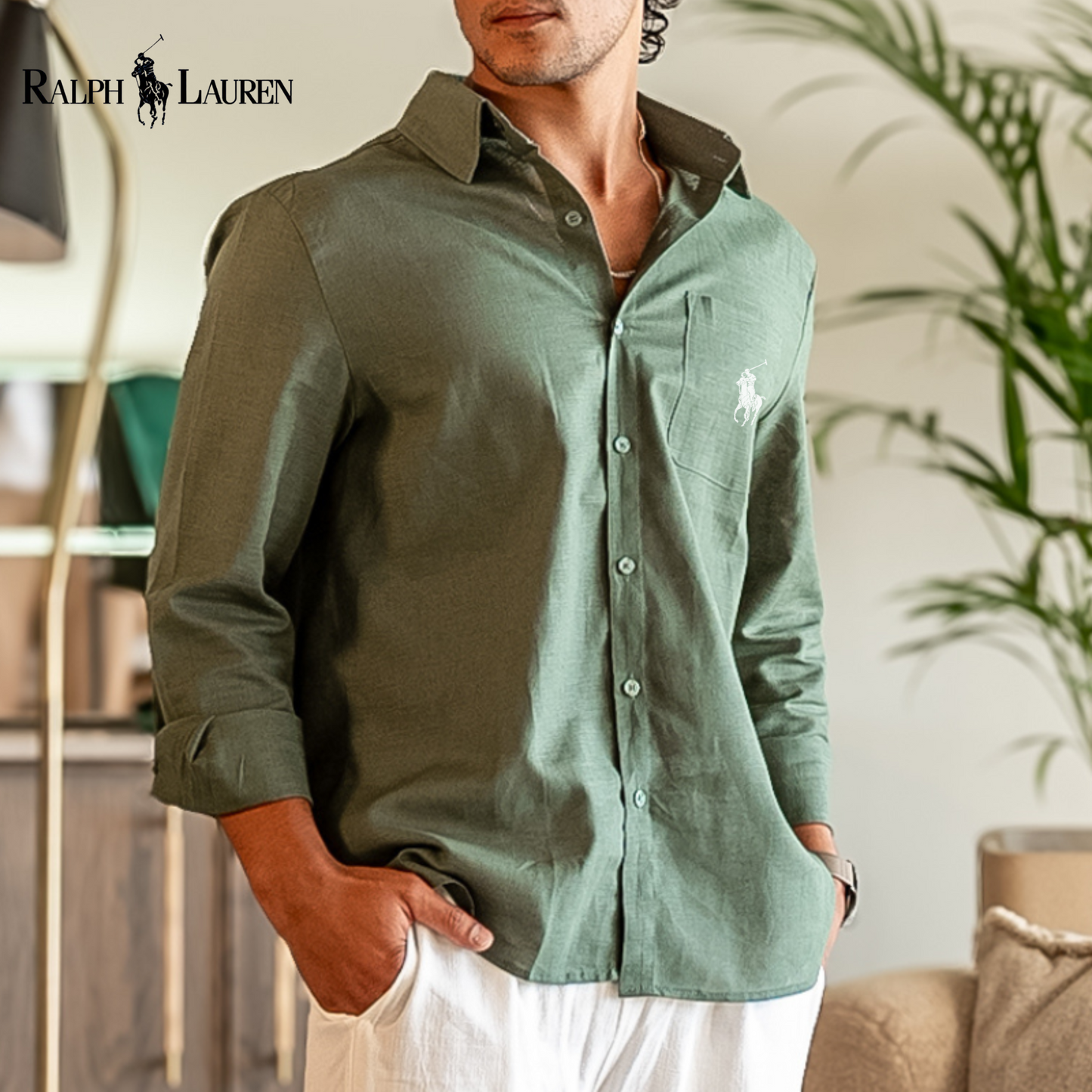 Chemise Ꮢalph Ꮮаᴜгеn en Lin – Élégance estivale, confort absolu