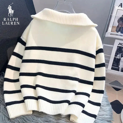 Pull Rayé à Col Zippé - PRIX DÉSTOCKAGE