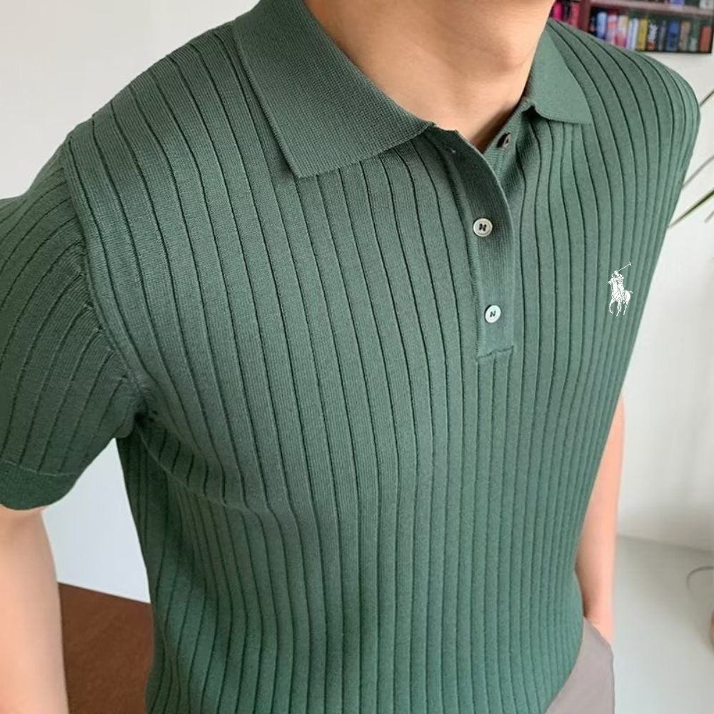 Polo Maille Côtelée Ꮢalph Ꮮаᴜгеn