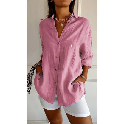Chemise classique pour femme RL avec col doux et boutons