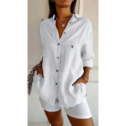 Chemise classique pour femme RL avec col doux et boutons