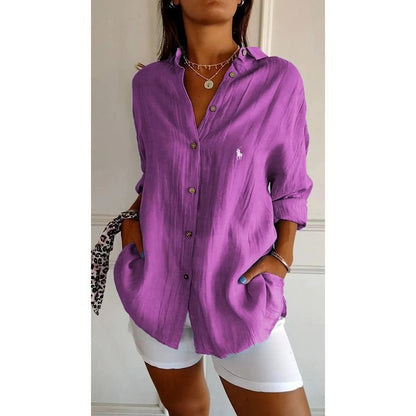 Chemise classique femme RL avec col doux et boutons