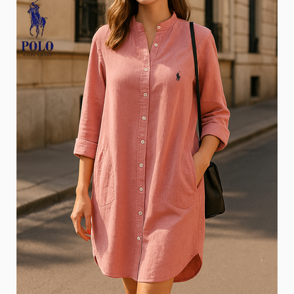 Robe-Chemise Élégante à Col Mao – R&L™