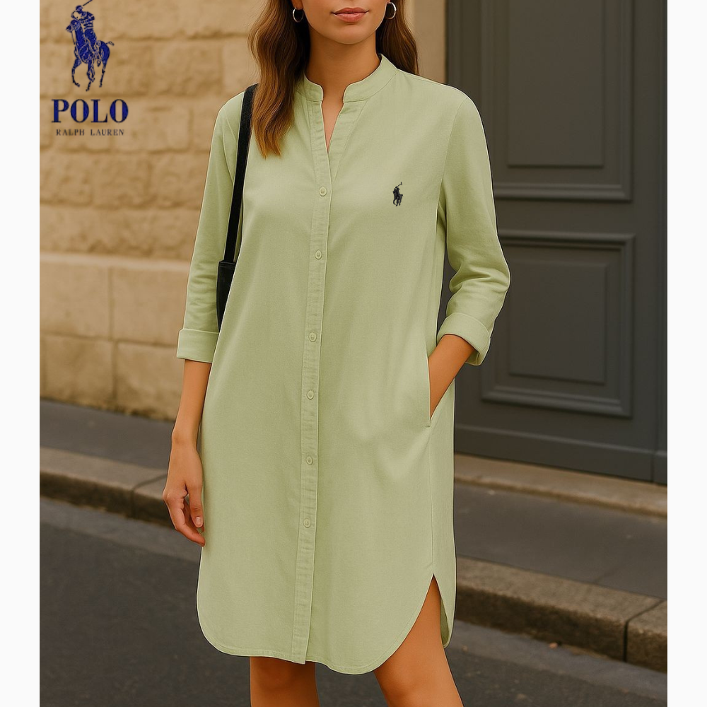 Robe-Chemise Élégante à Col Mao – R&L™