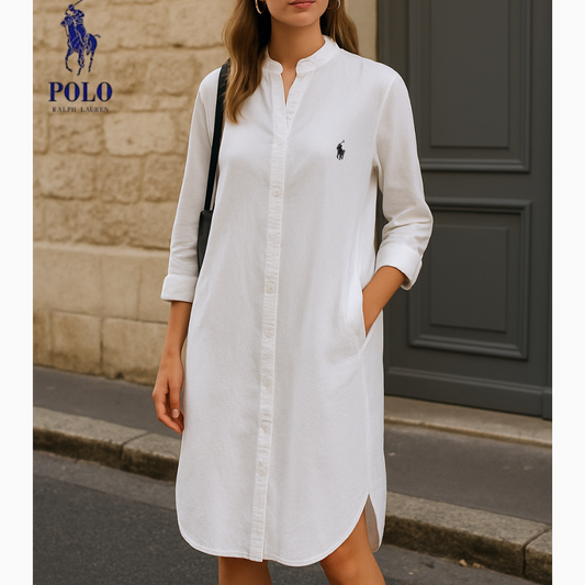 Robe-Chemise Élégante à Col Mao – R&L™