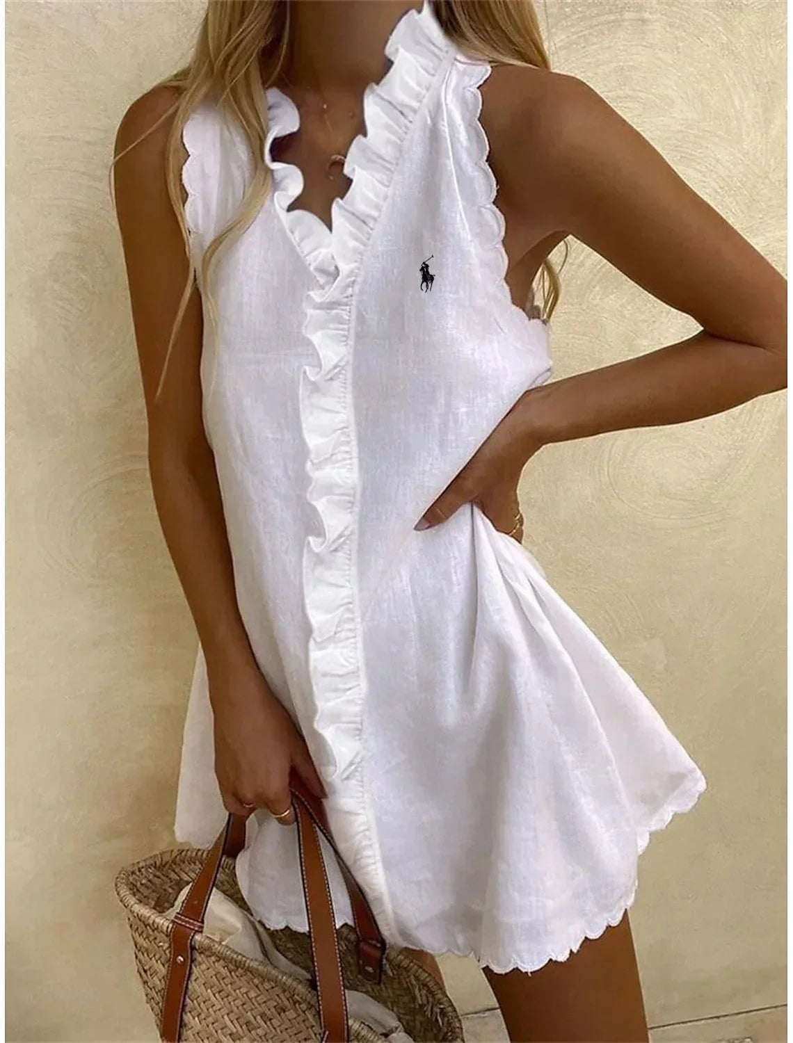 🔥Robe décontractée sans manches unie Ralph Lauren💃