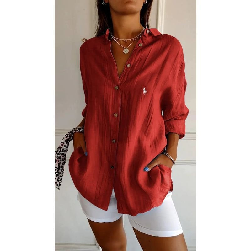 Chemise classique femme RL avec col doux et boutons
