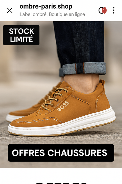 Sneakers Homme Cuir Caramel – Label Ombré