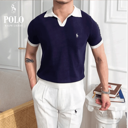 Ensemble RL™ – Polo Col V & Pantalon Fuselé Coupe Slim