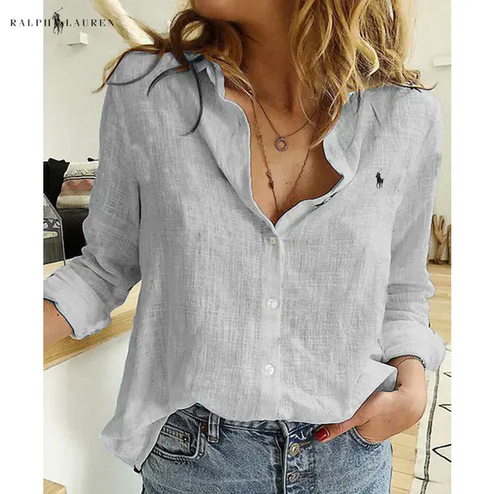 R. Ꮮаᴜгеn Chemise en Lin à Boutons