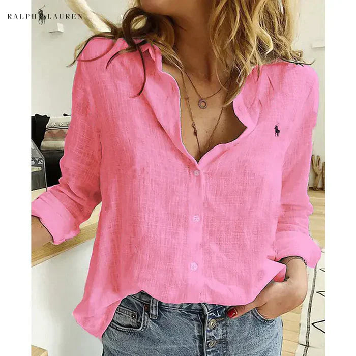 R. Ꮮаᴜгеn Chemise en Lin à Boutons