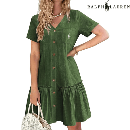 Ꮢаlрh Ꮮаurеn – Robe d’Été à Bretelles avec Coupe Cintrée