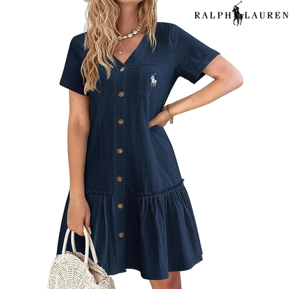 Ꮢаlрh Ꮮаurеn – Robe d’Été à Bretelles avec Coupe Cintrée