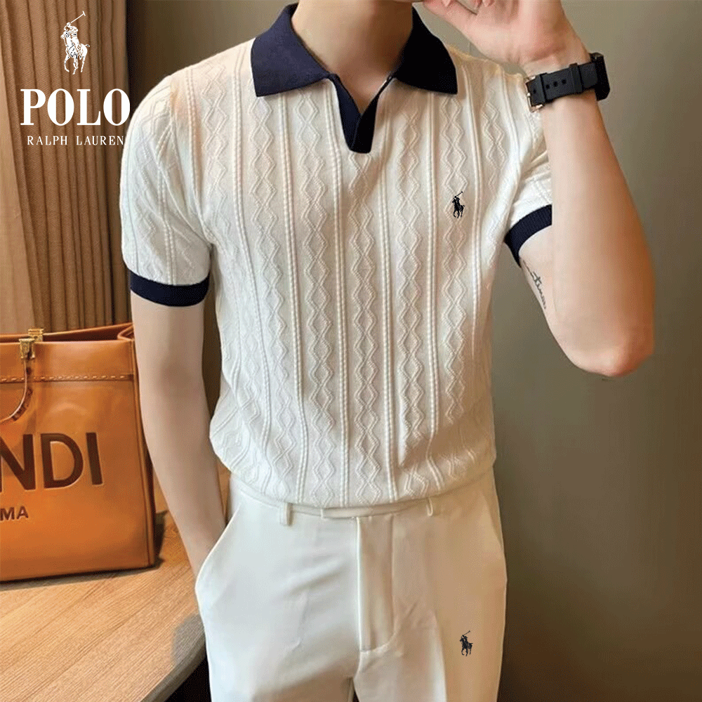 Ensemble RL™ – Polo Col V & Pantalon Fuselé Coupe Slim