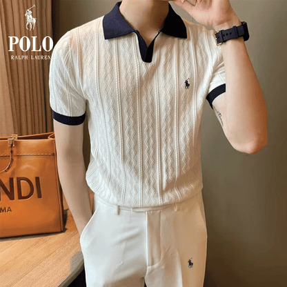 Ensemble RL™ – Polo Col V & Pantalon Fuselé Coupe Slim